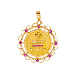 Augis Pendentif Médaille Médaille d'amour Or jaune Rubis - Castafiore