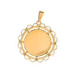 Augis Pendentif Médaille Médaille d'amour Or jaune Rubis - Castafiore