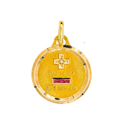 Augis Pendentif Religieux Médaille d'amour Or jaune Diamant - Castafiore