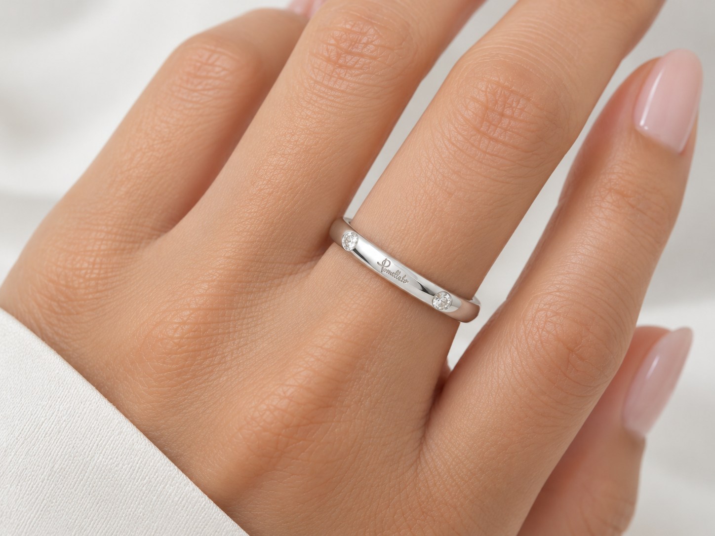 POMELLATO "Lucciole" Wedding Band in White Gold with Diamonds