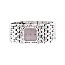 Montre Cartier "Panthère ruban" en acier et nacre.
