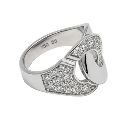 DINH VAN "Handcuffs" Pave Ring in White Gold and Diamonds
