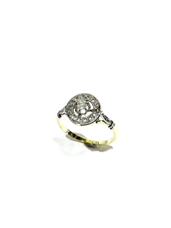 Yellow Gold and Diamond Target Ring