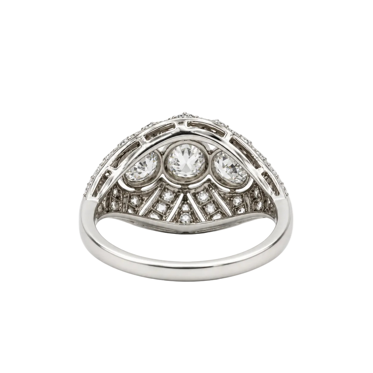 Platinum and Diamond Dome Ring