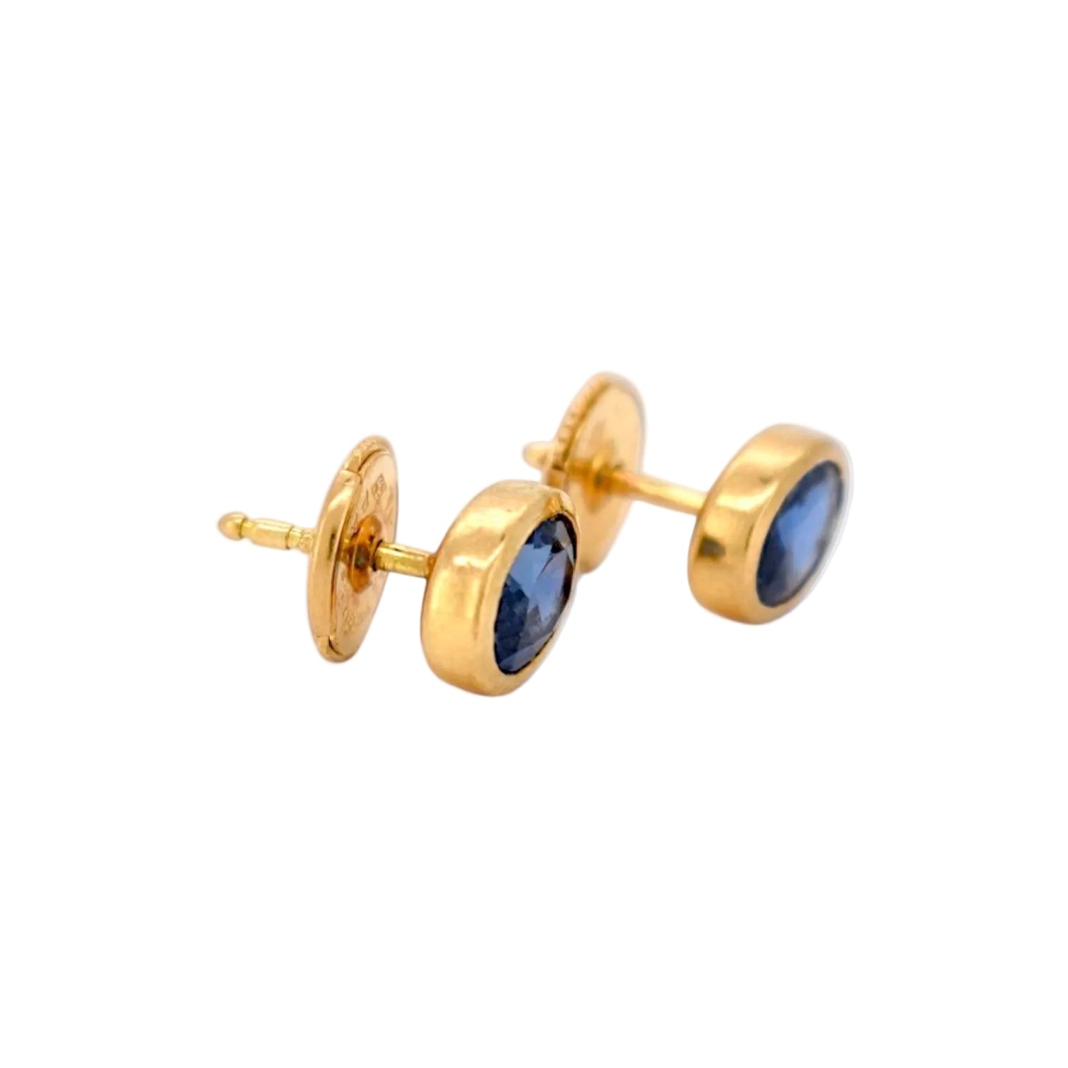 Gold and Sapphire Flea Earrings