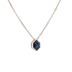 White Gold and Sapphire Pendant Necklace