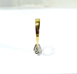 Yellow Gold Solitaire Ring with Diamonds