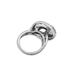 Pave Ring in White Gold, Platinum, and Diamonds