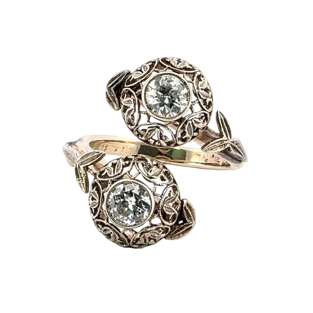 Toi & Moi Ring in Yellow gold and Diamonds