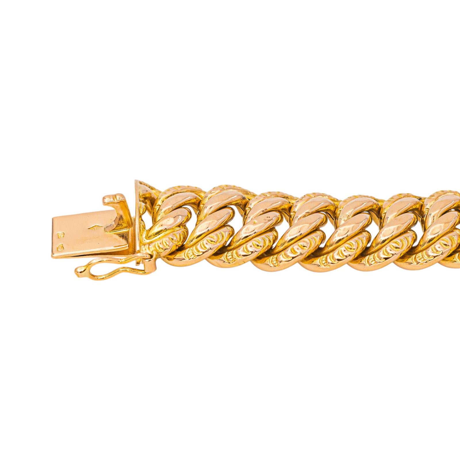 Yellow Gold American Link Bracelet
