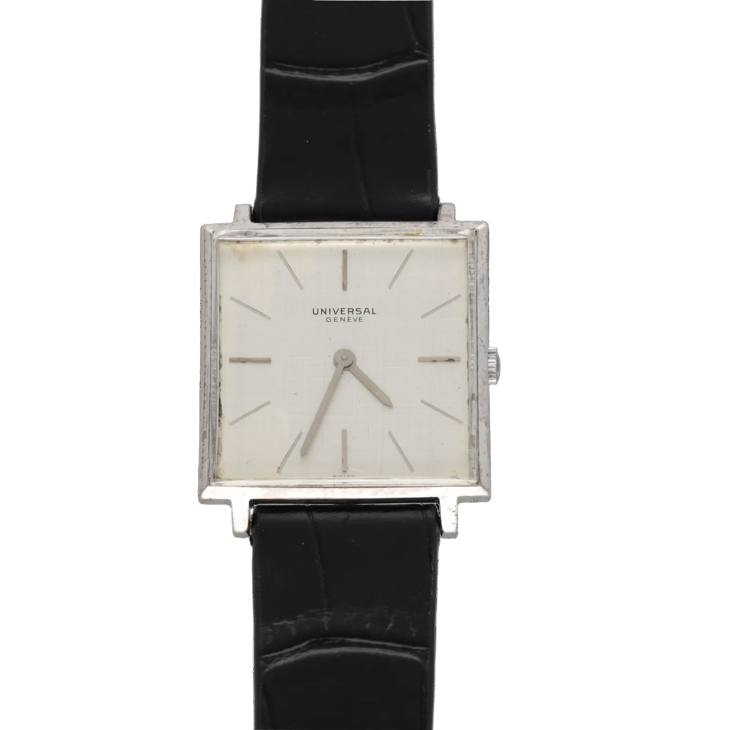 UNIVERSAL GENÈVE watch in steel and leather