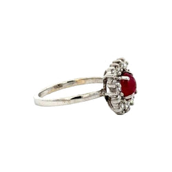 Entourage Ring in White gold, Ruby and Diamonds