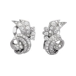 Boucles d'oreilles Clips en platine et diamants