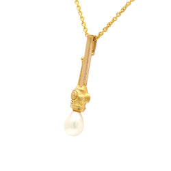Yellow Gold and Pearl Pendant