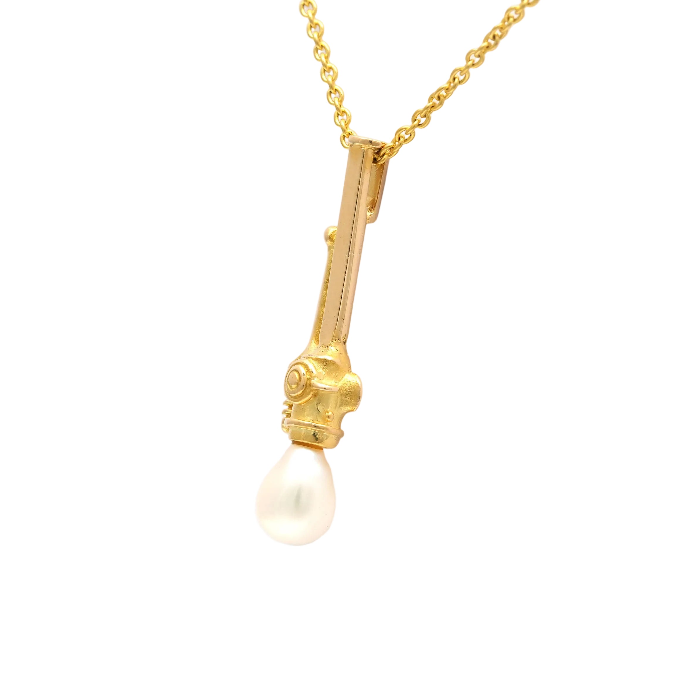 Yellow Gold and Pearl Pendant