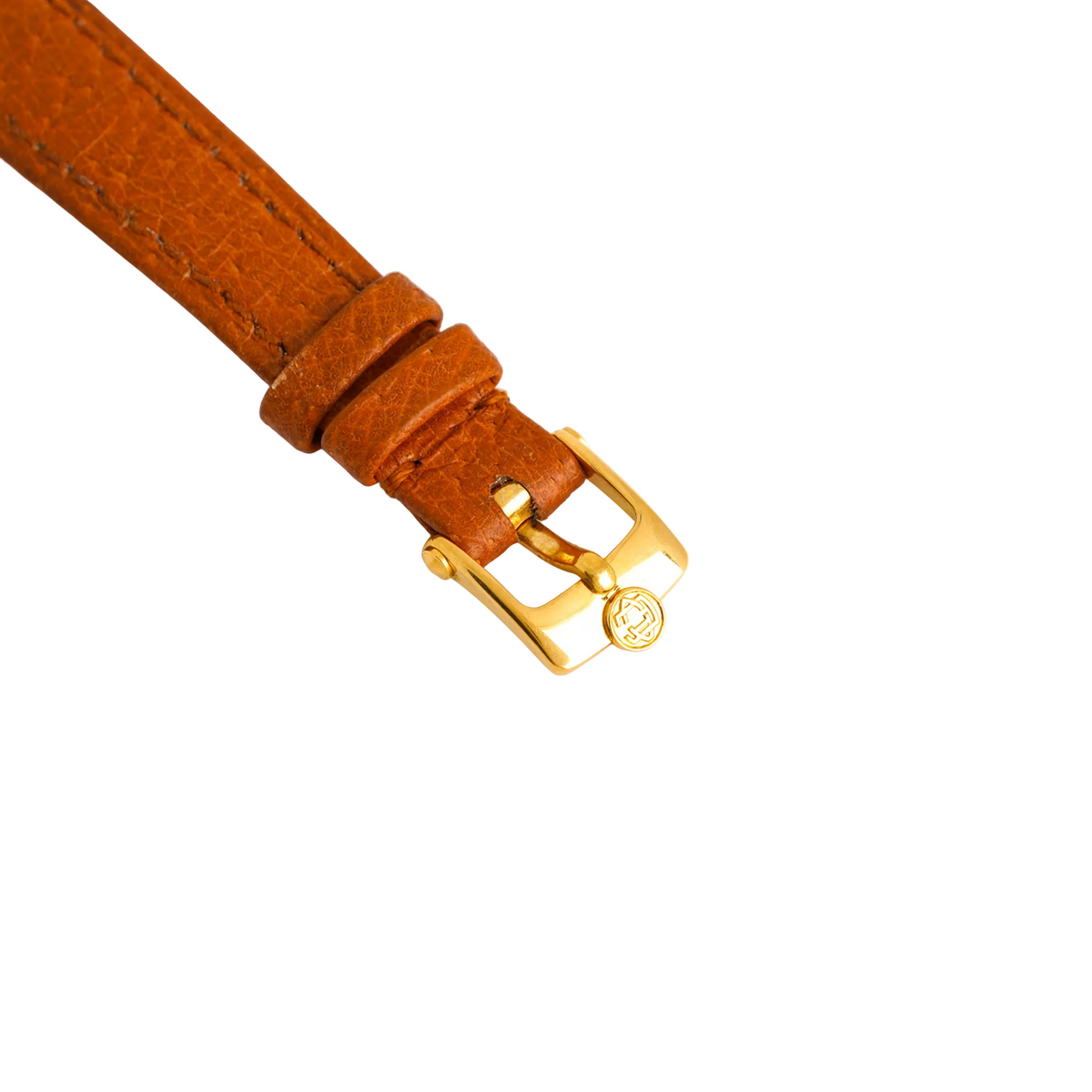 VAN CLEEF & ARPELS watch. PM "PA 49" in yellow gold, steel, and leather