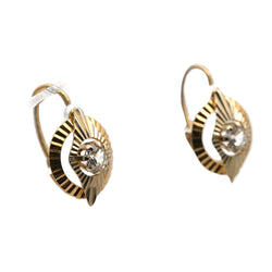 Yellow Gold and Sapphire Lever-back Earrings