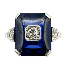 Cocktail Ring in White gold, Sapphire and Diamonds