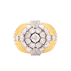 Dôme Ring in white gold, yellow gold, and diamonds
