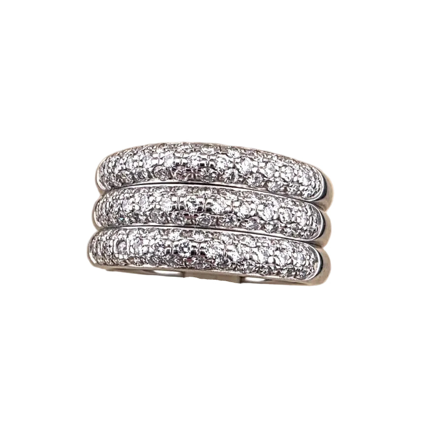 Ring Paved in white gold, yellow gold and diamonds.