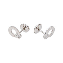 Dinh Van Handcuff Earrings in White gold with Diamonds