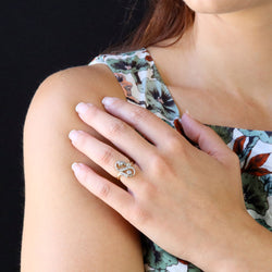 Yellow gold, Platinum, and Diamond ring