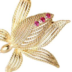 Yellow Gold and Ruby Brooch