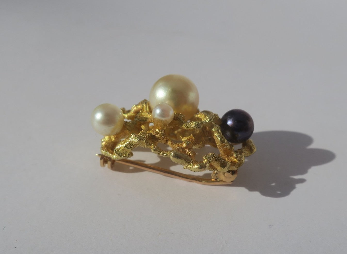 Gold and Pearl Brooch Pin