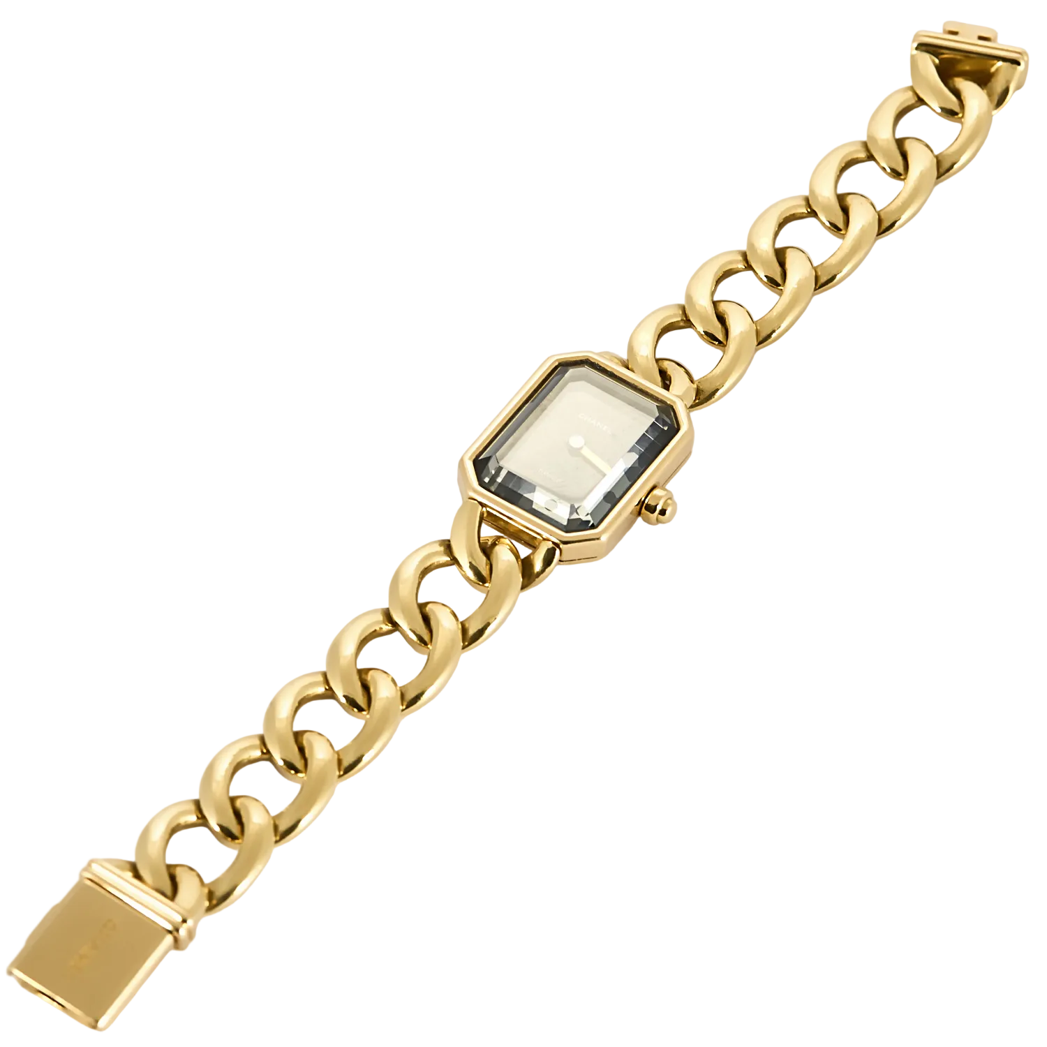 Watch CHANEL "Première" in yellow gold, steel, onyx, lacquer and quartz