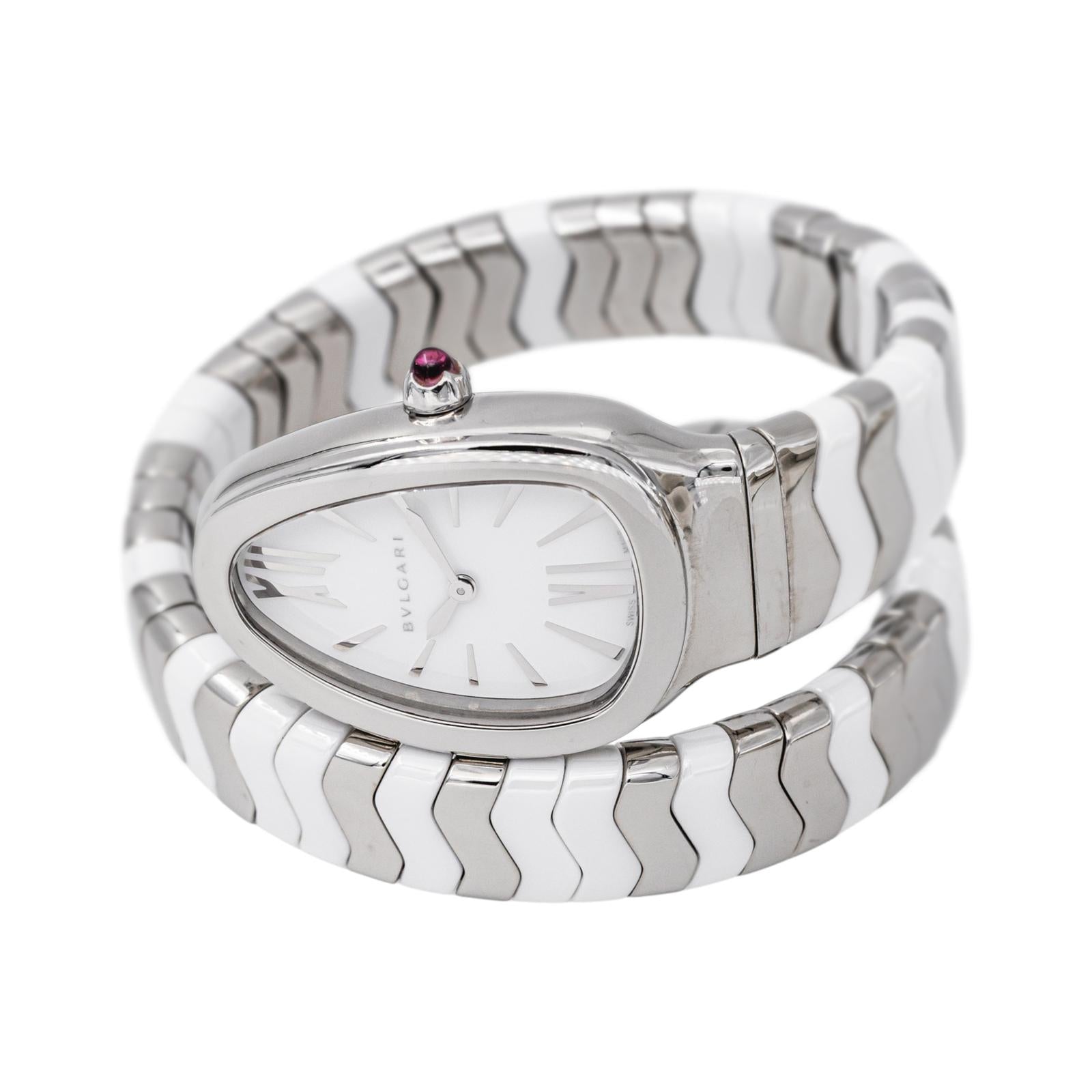 Montre BULGARI Spiga en acier, céramique et spinelle