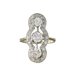 Bague en or blanc et diamants