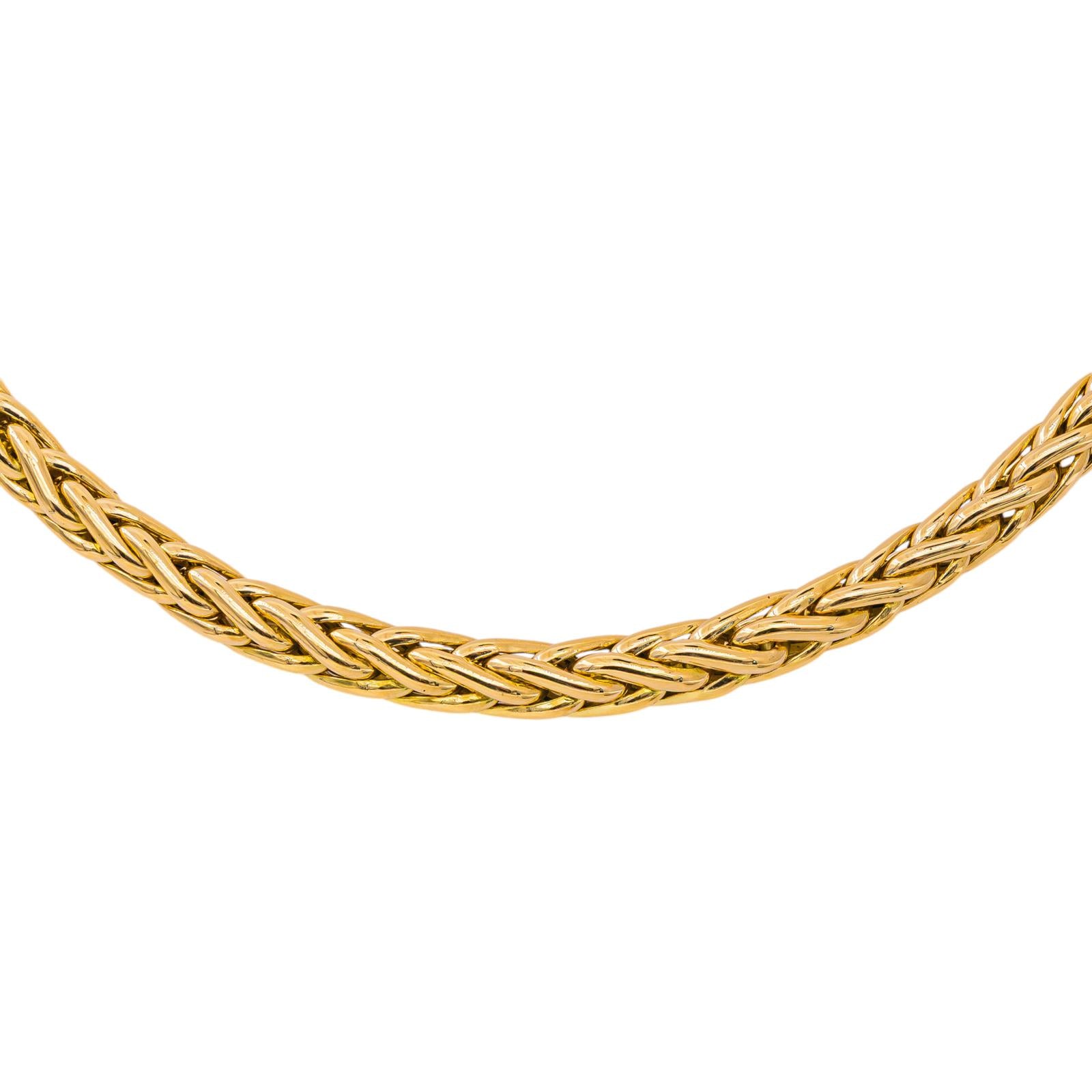Yellow Gold Palm Leaf Link Necklace