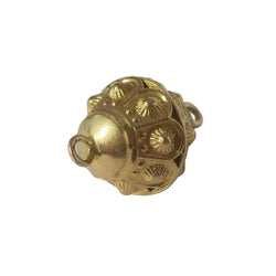 Rare antique Cannetille rose gold sphere pendant clasp