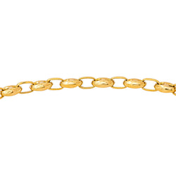Yellow Gold Coffee Bean Link Bracelet