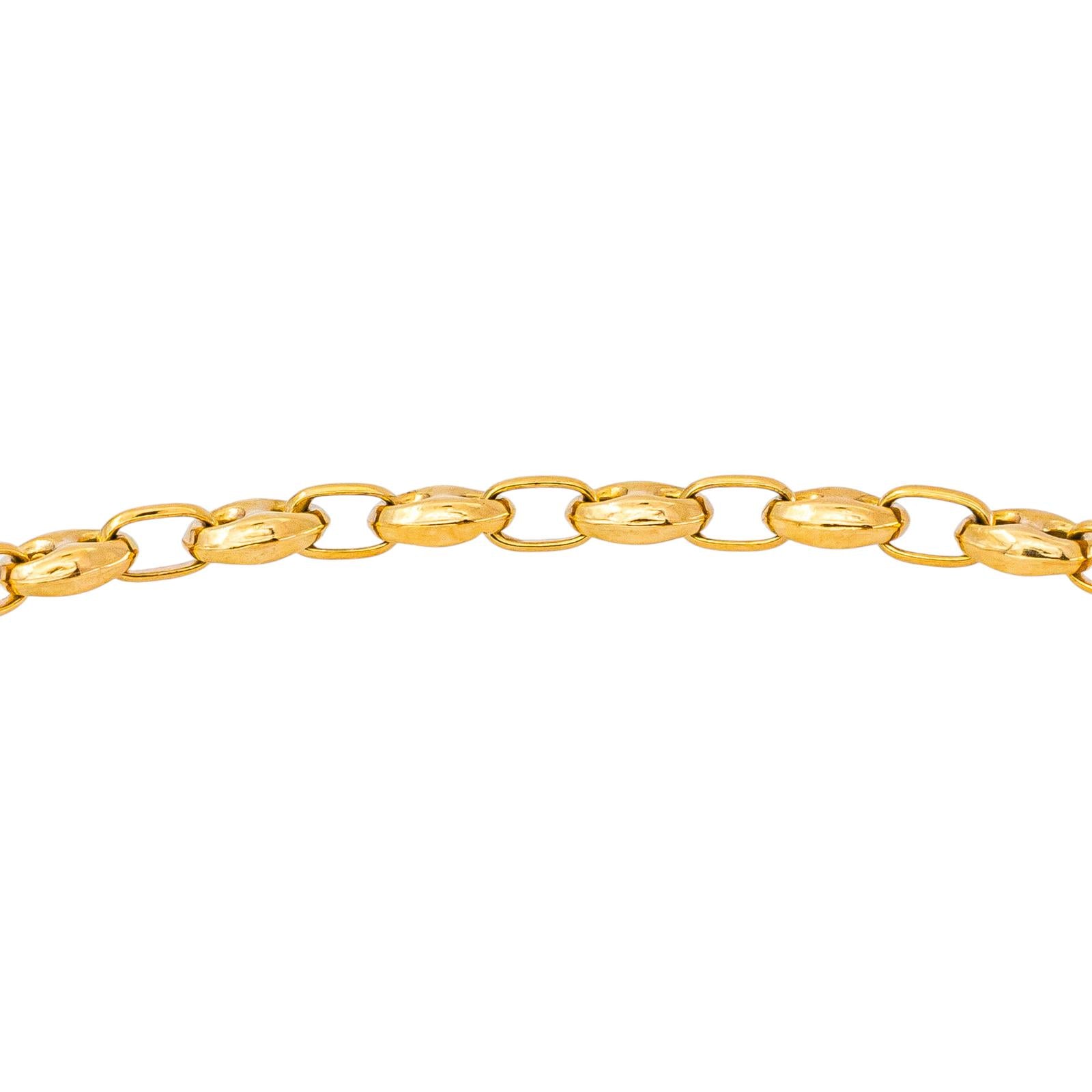 Yellow Gold Coffee Bean Link Bracelet