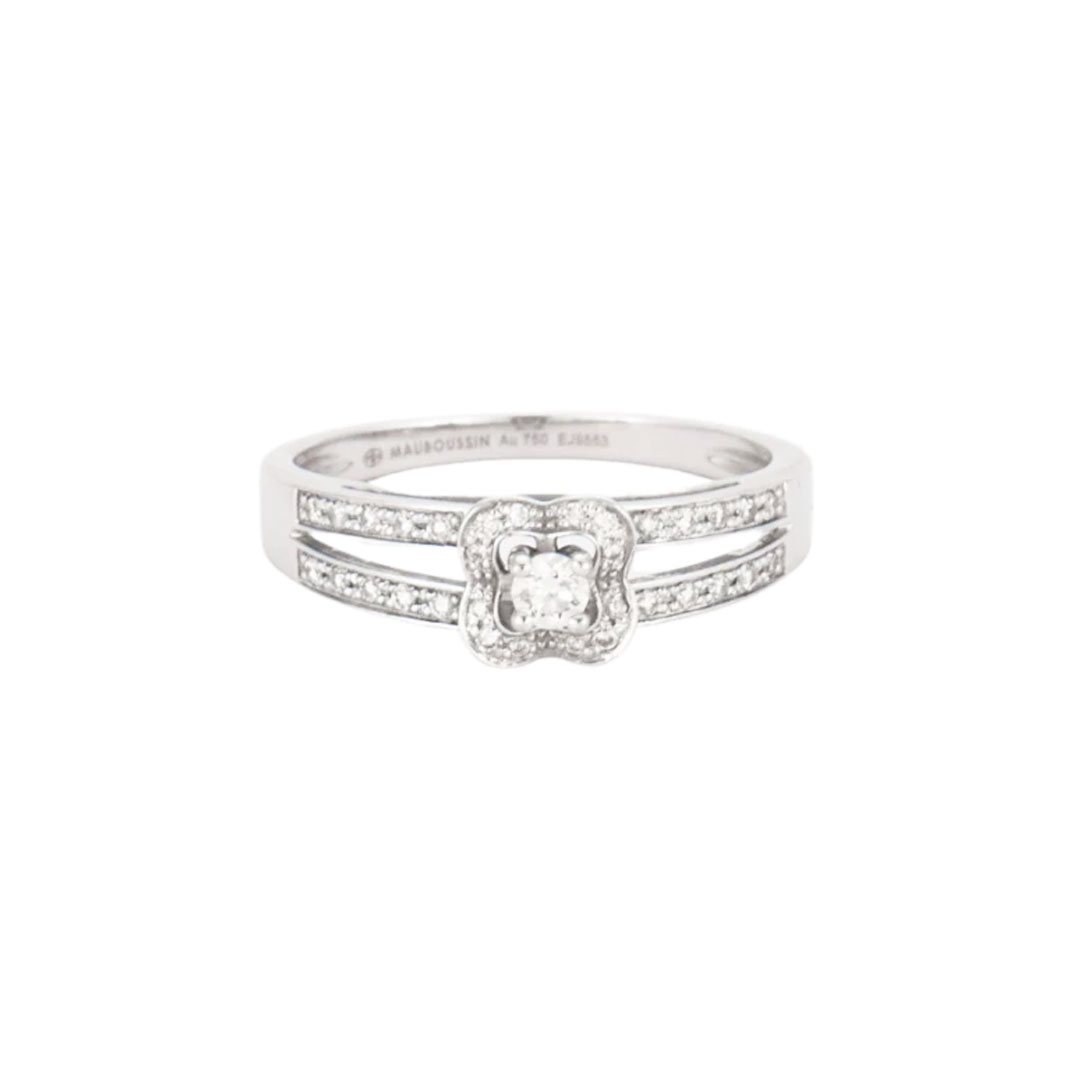 MAUBOUSSIN "Chance of Love No. 1" Solitaire Ring in white gold and diamonds