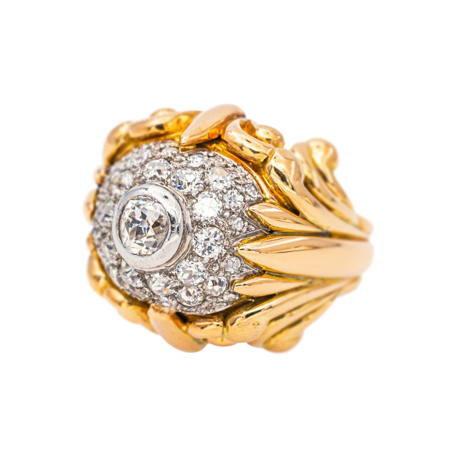 Bague Cocktail Or jaune Diamant