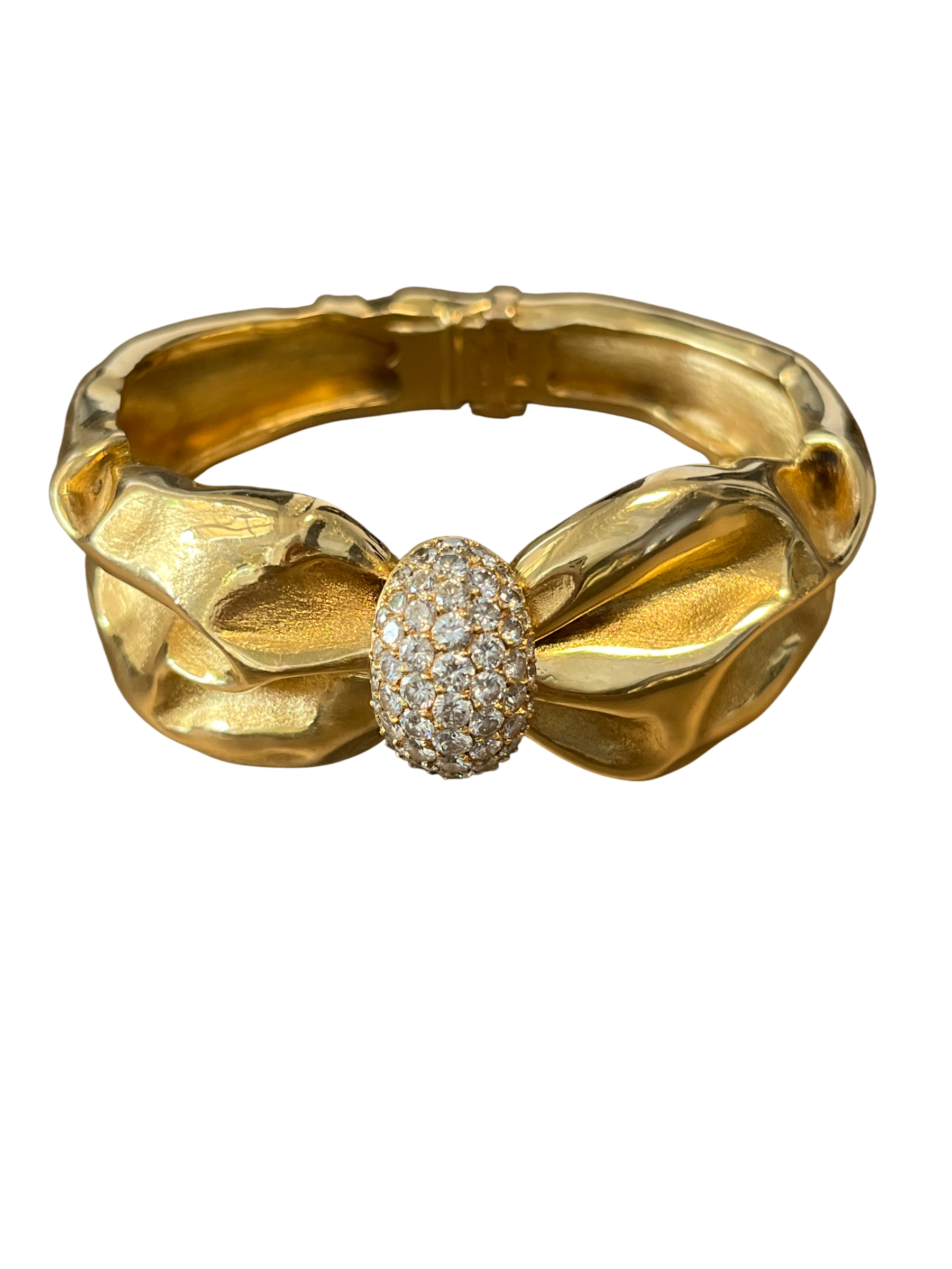 Yellow Gold and Diamond Bangle Bracelet