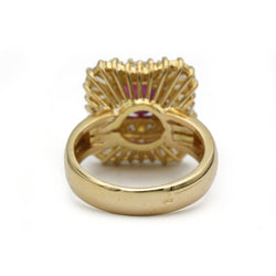 Entourage Ring in yellow gold, rubies, and diamonds