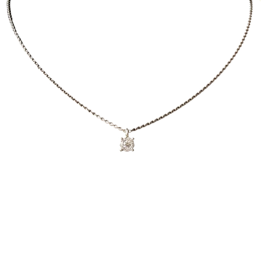 Necklace Pendant in White gold and Diamonds