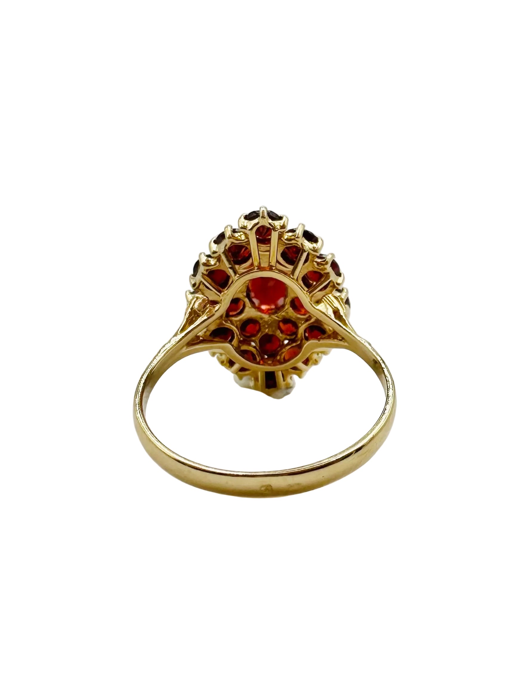 Ring Marquise in yellow gold and garnet