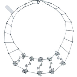 Necklace in white gold and rose-cut diamonds