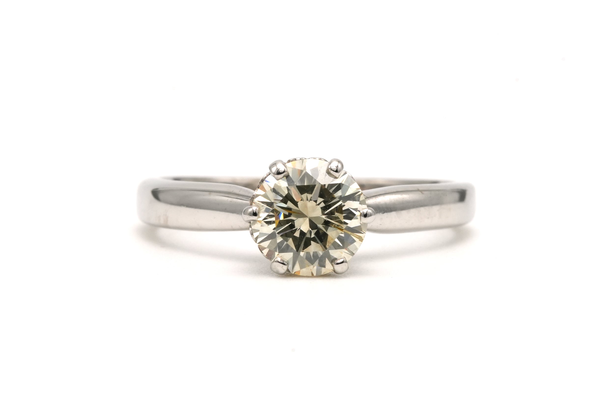 Bague Solitaire en or blanc et diamants