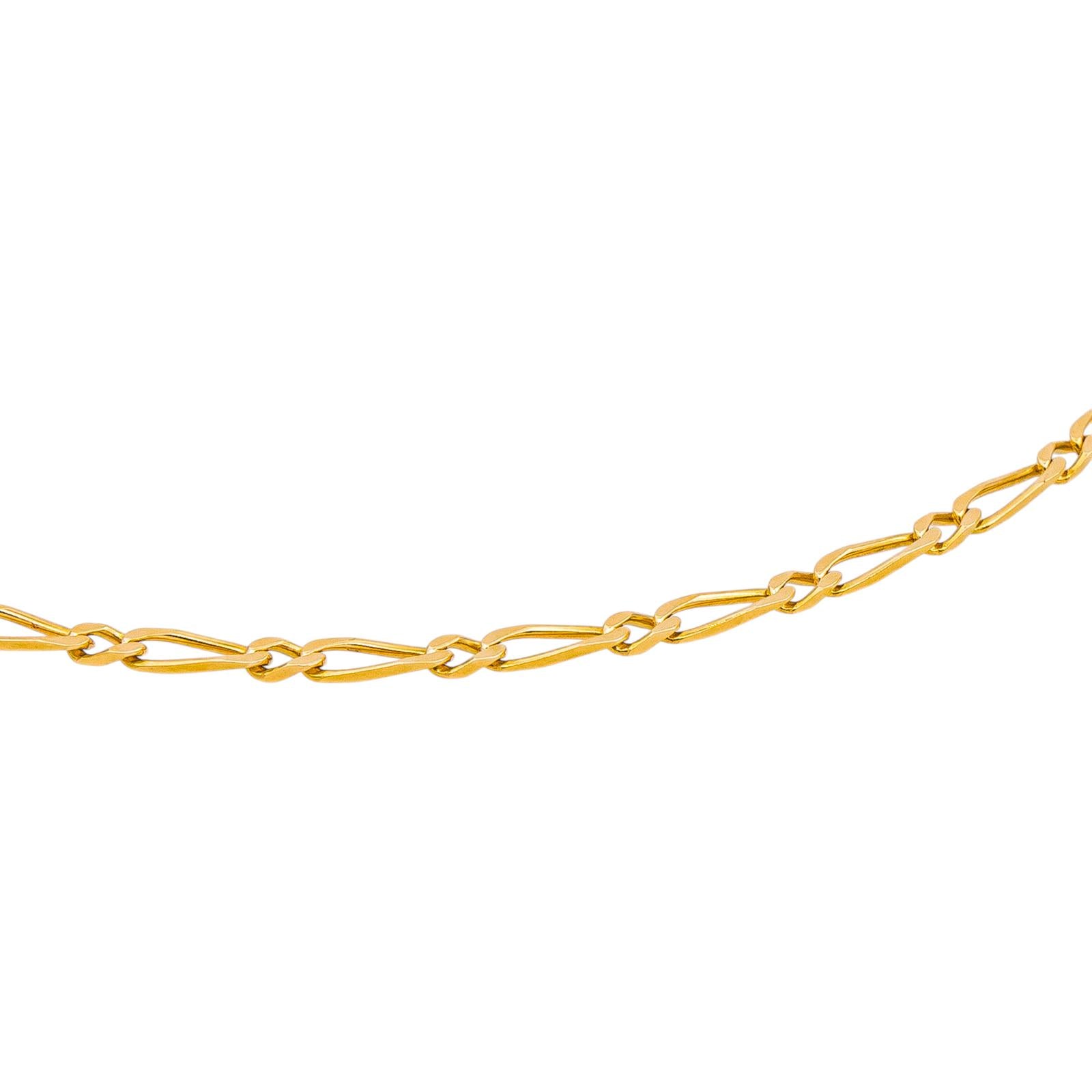 Link Necklace Figaro chain Gold Yellow