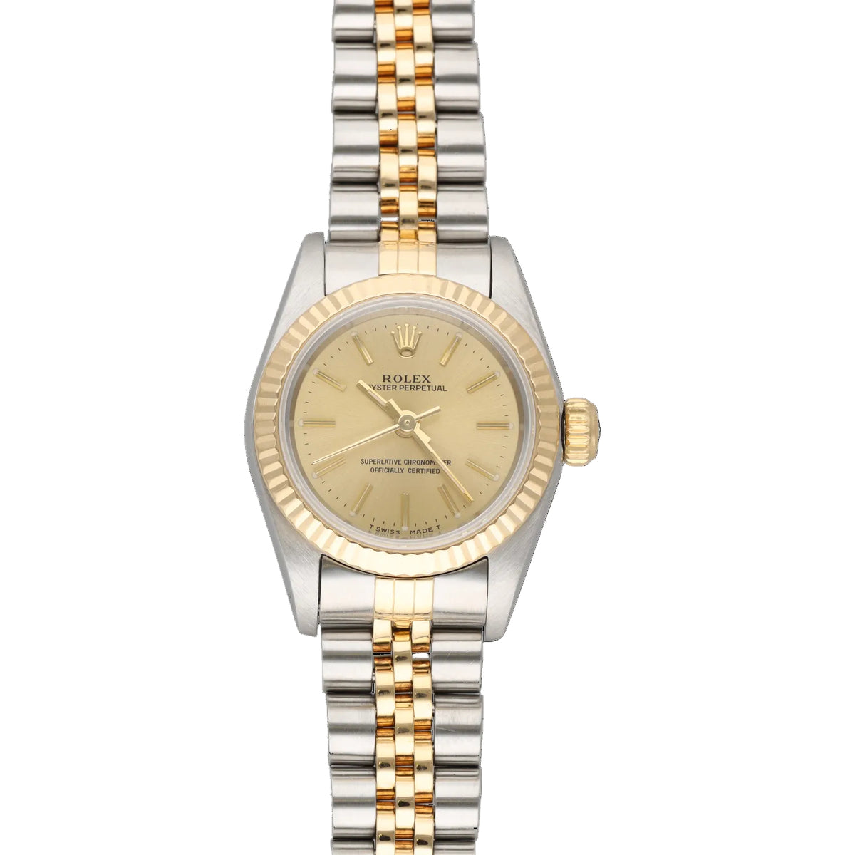 ROLEX "Lady Oyster Perpetual" watch in yellow gold and steel