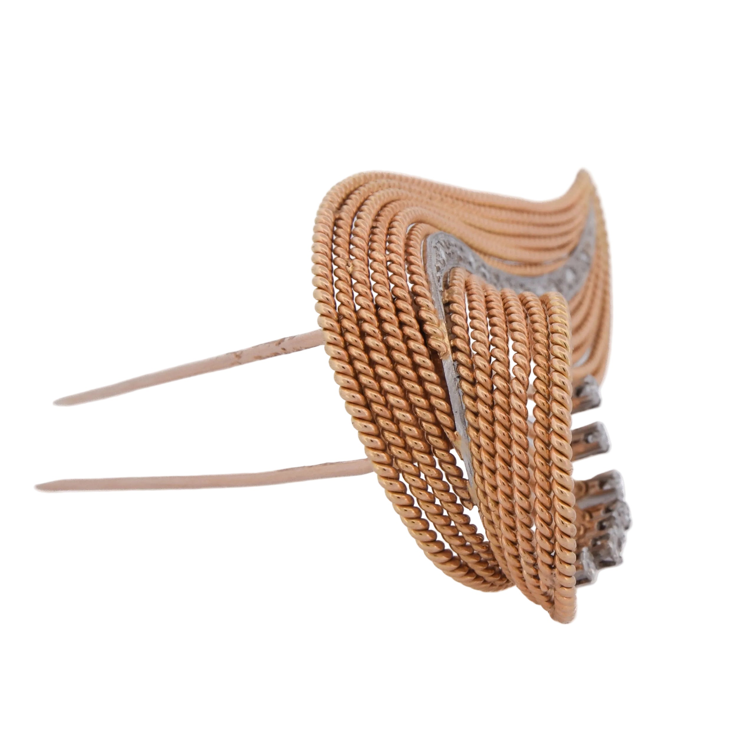 Broce Clip in yellow gold and diamonds