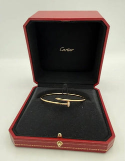 CARTIER "Juste un clou" PM Bangle in rose gold and diamonds