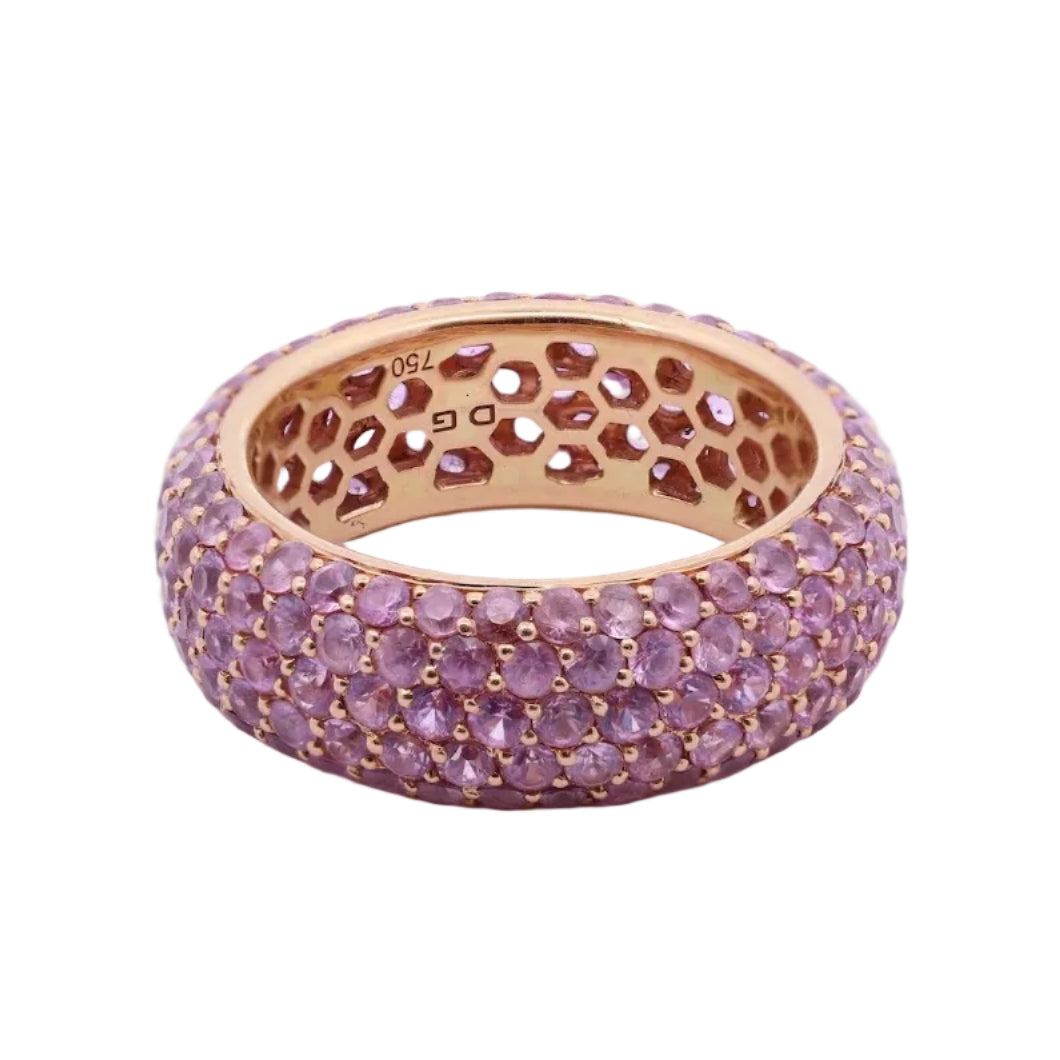 Yellow Gold Wedding Band with Sapphires