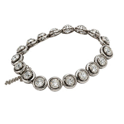 White gold, silver, and diamond bracelet