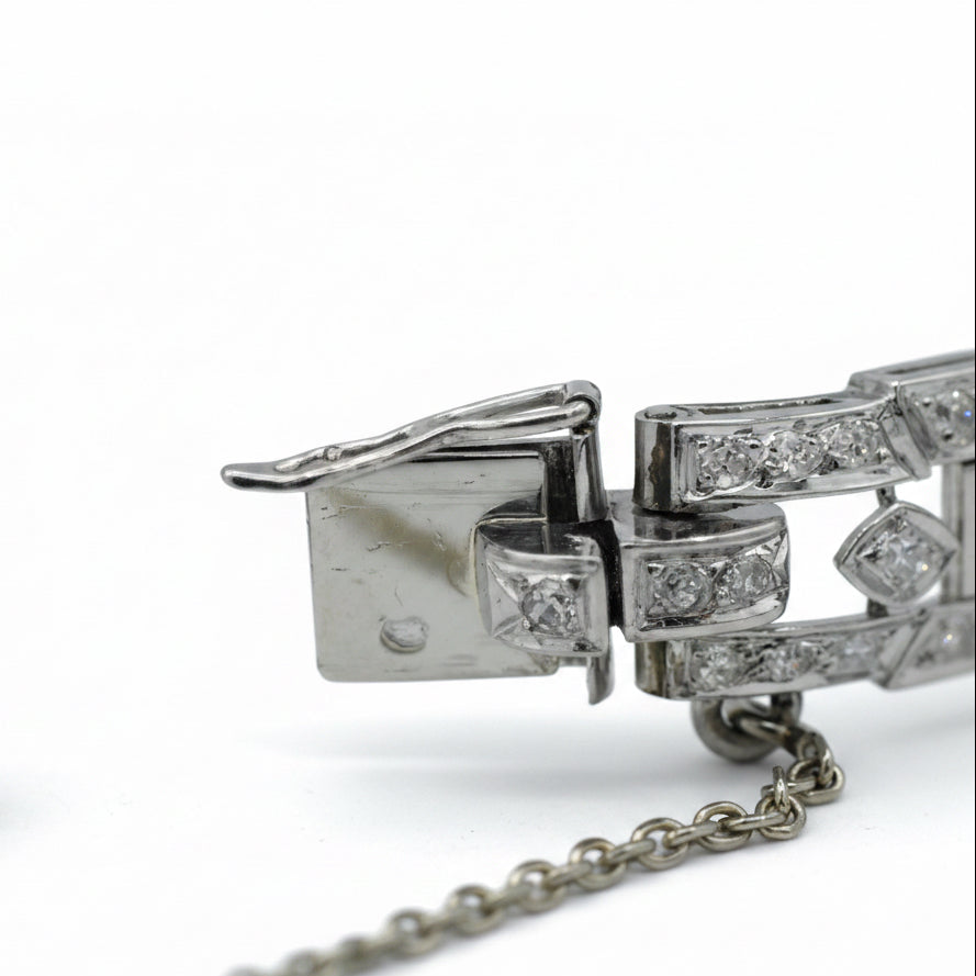 Art Deco ladies' watch in Platinum and Diamonds
